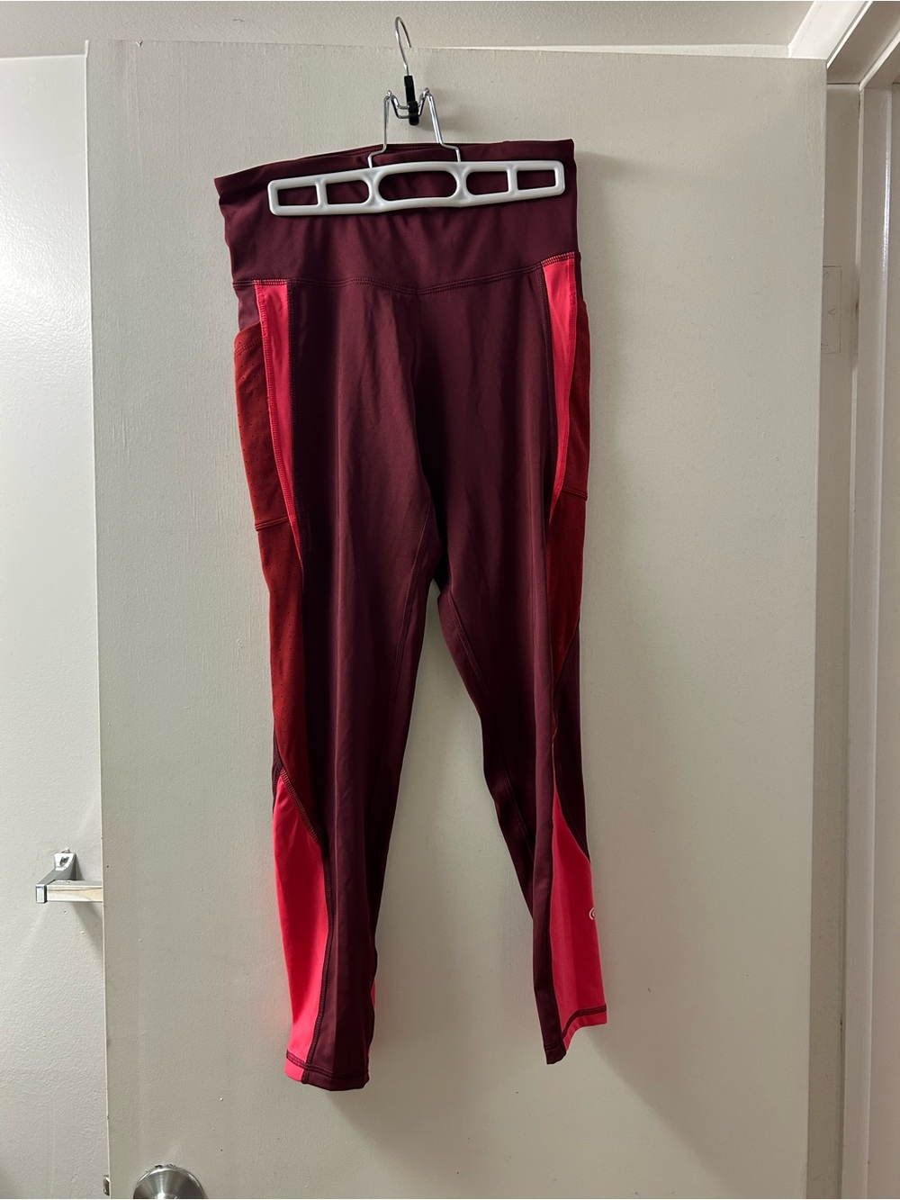 C9 by Champion Burgundy 7/8 Leggings with Pink Accent